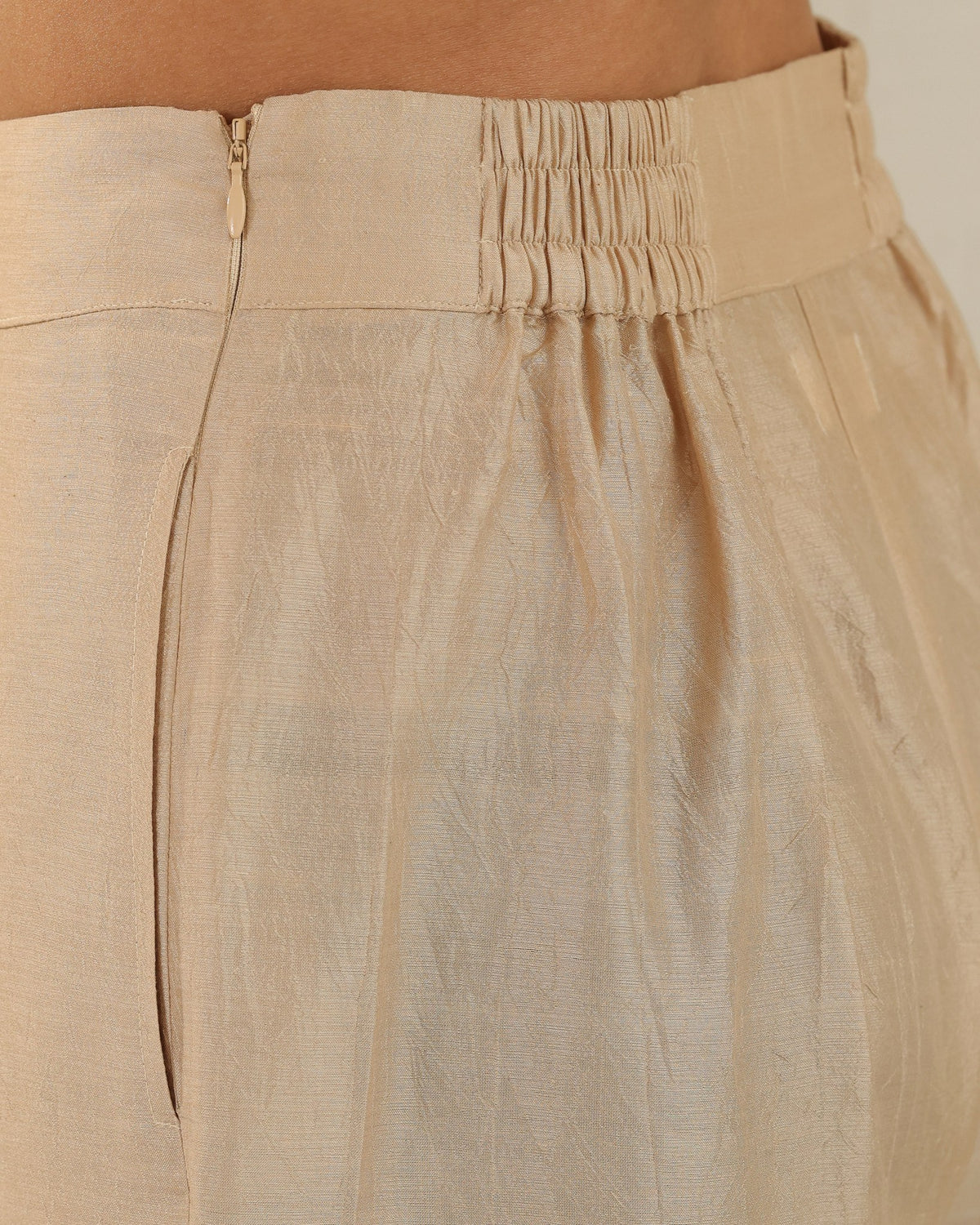 Long Lapel Silk Set - Honey Milk