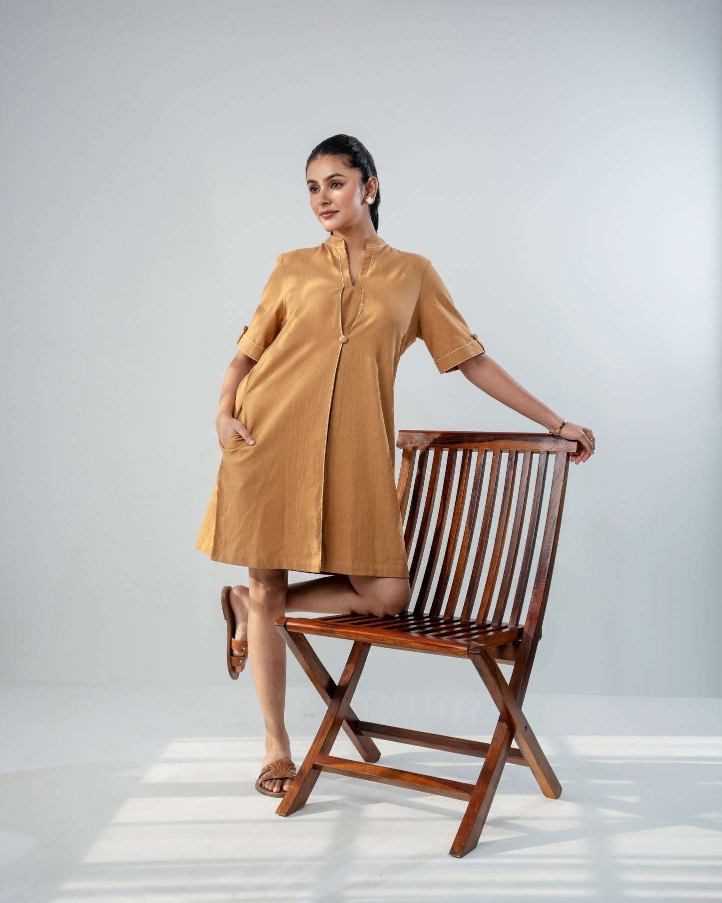 Still Day Dress - Camel