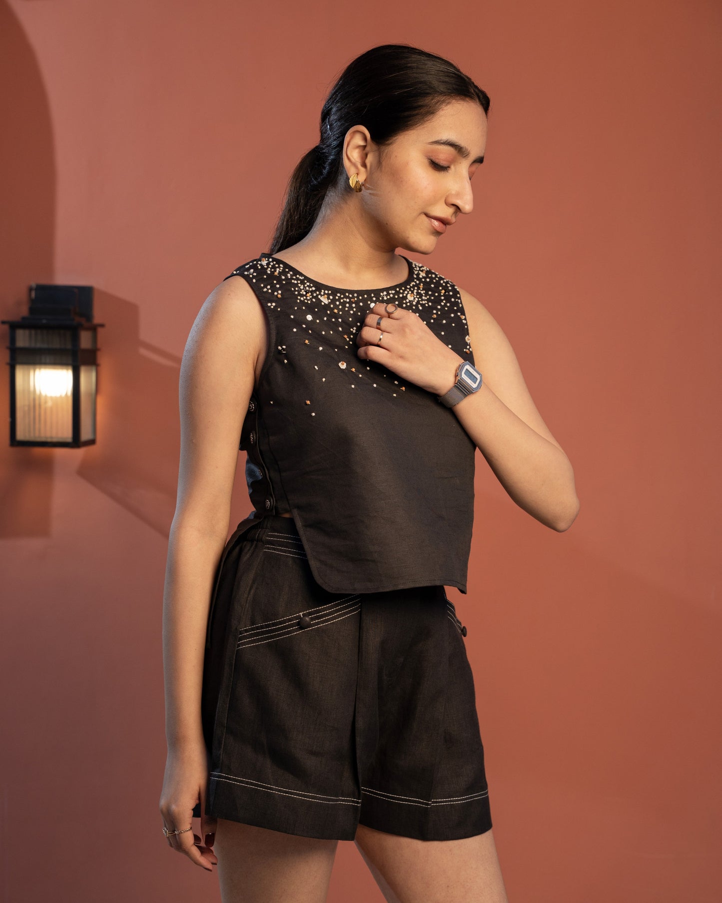 Poise Top - Dusty Black