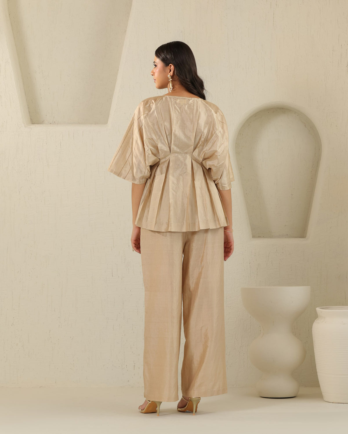 All Pleats Silk Set - Honey Milk