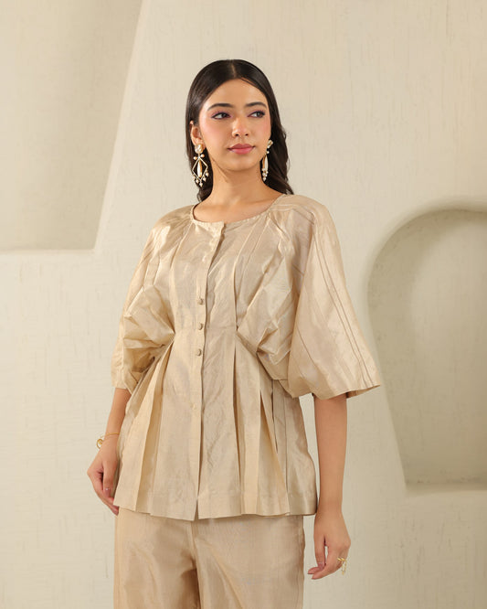 All Pleats Silk Set - Honey Milk