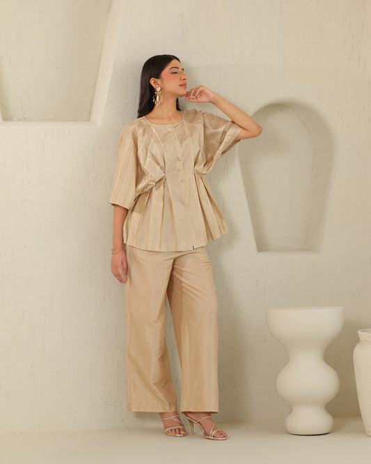 All Pleats Silk Set - Honey Milk