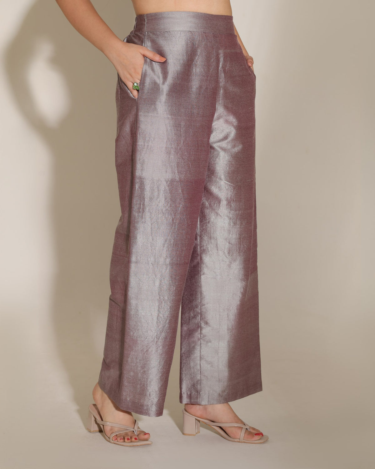 Angrakha Silk Set - Plum Ash