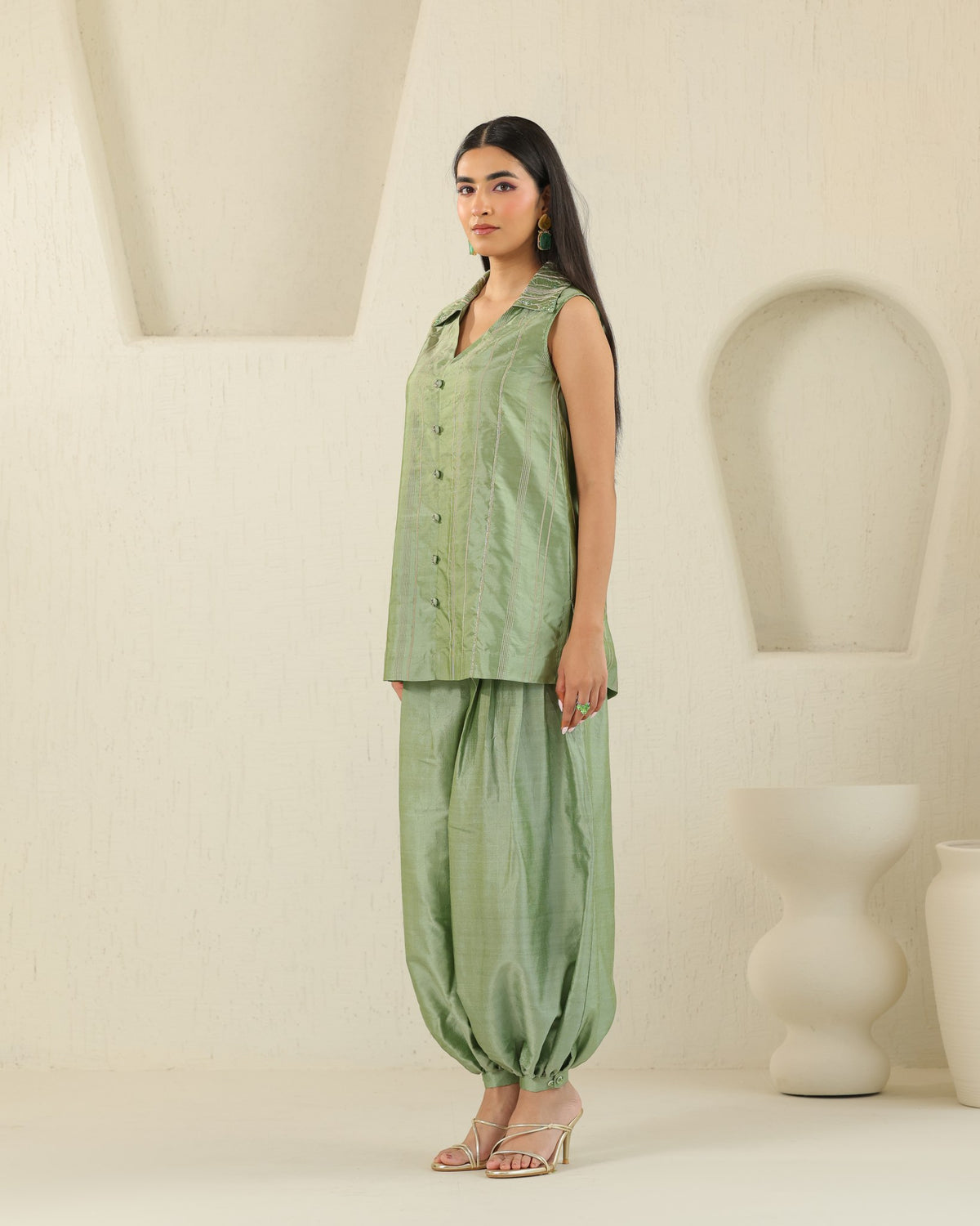 Balloon Flow Silk Set - Matcha Green