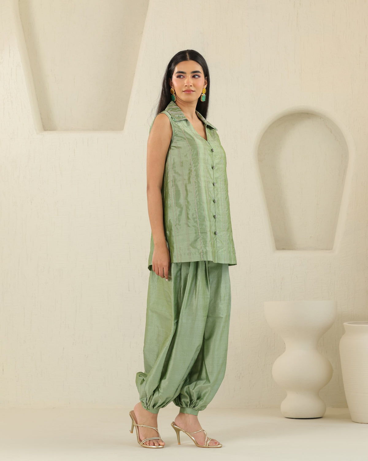 Balloon Flow Silk Set - Matcha Green