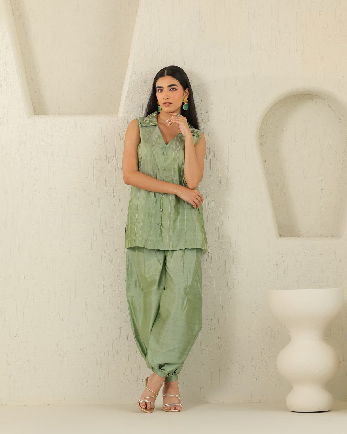 Balloon Flow Silk Set - Matcha Green