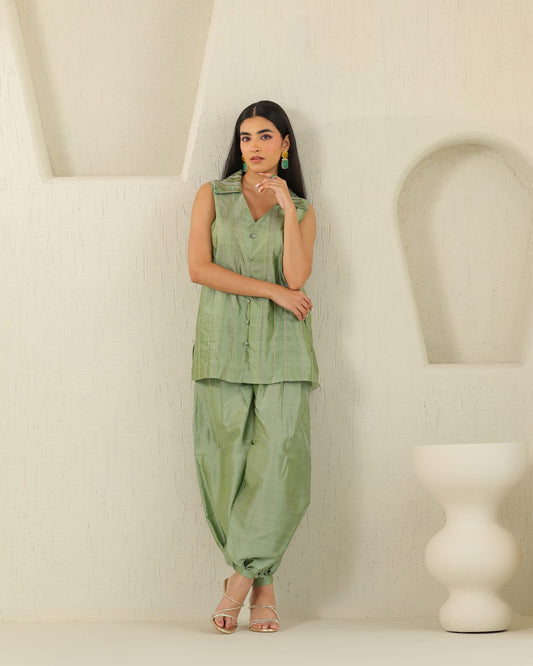 Balloon Flow Silk Set - Matcha Green