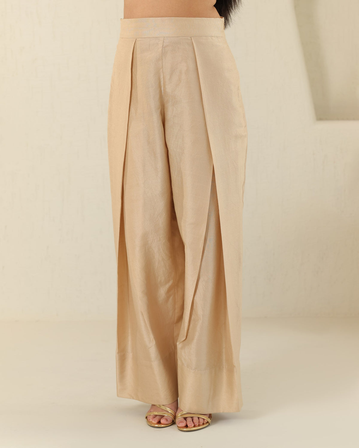 Cross Lapel Silk Set - Honey Milk