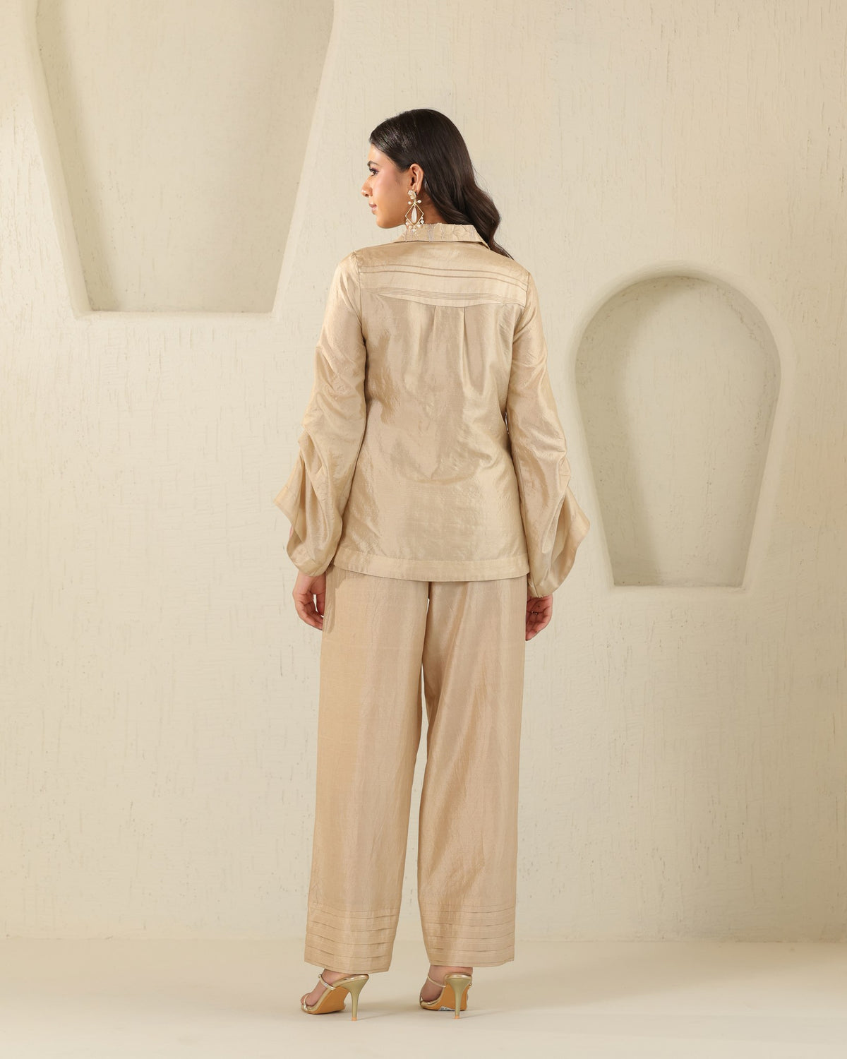 Crystal Pleat Silk Set - Honey Milk