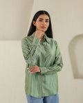 Handloom Silk Shirt - Matcha Green