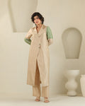 Long Lapel Silk Set - Honey Milk