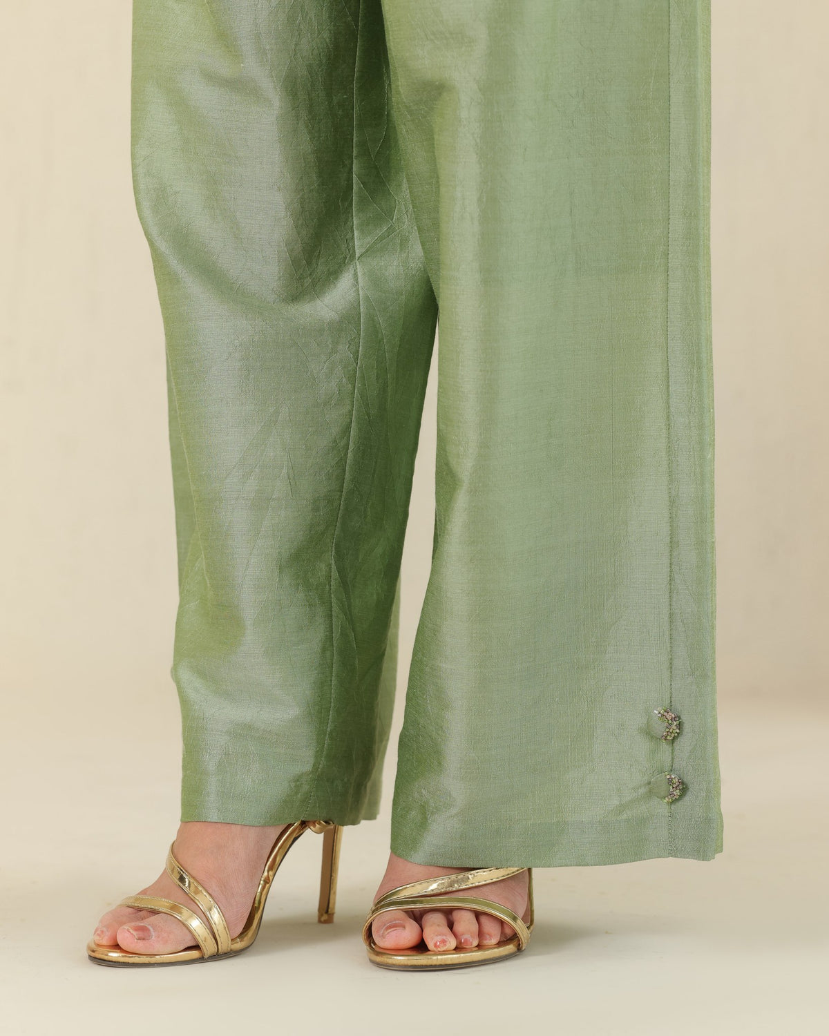 Longline Silk Set - Matcha Green