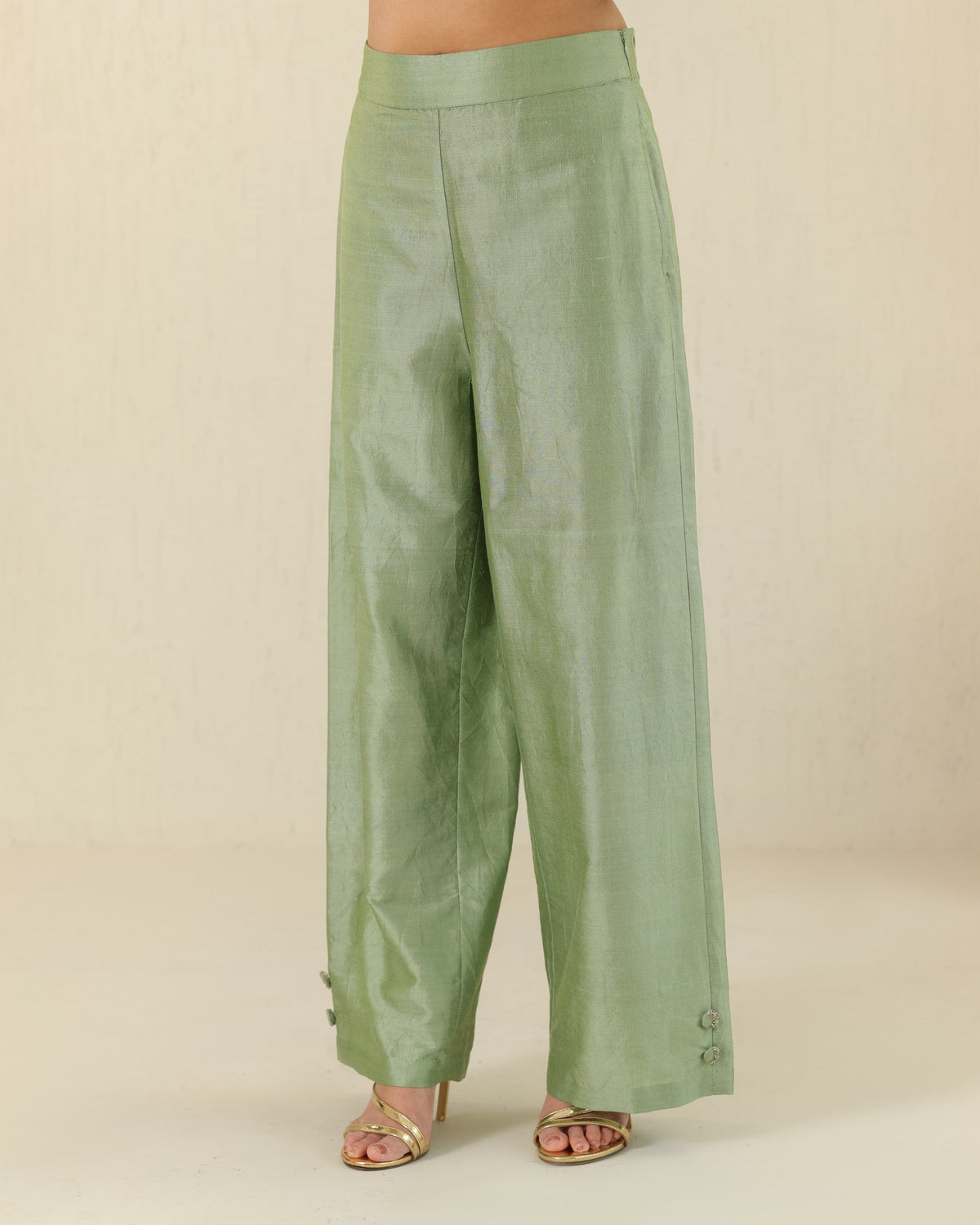 Longline Silk Set - Matcha Green